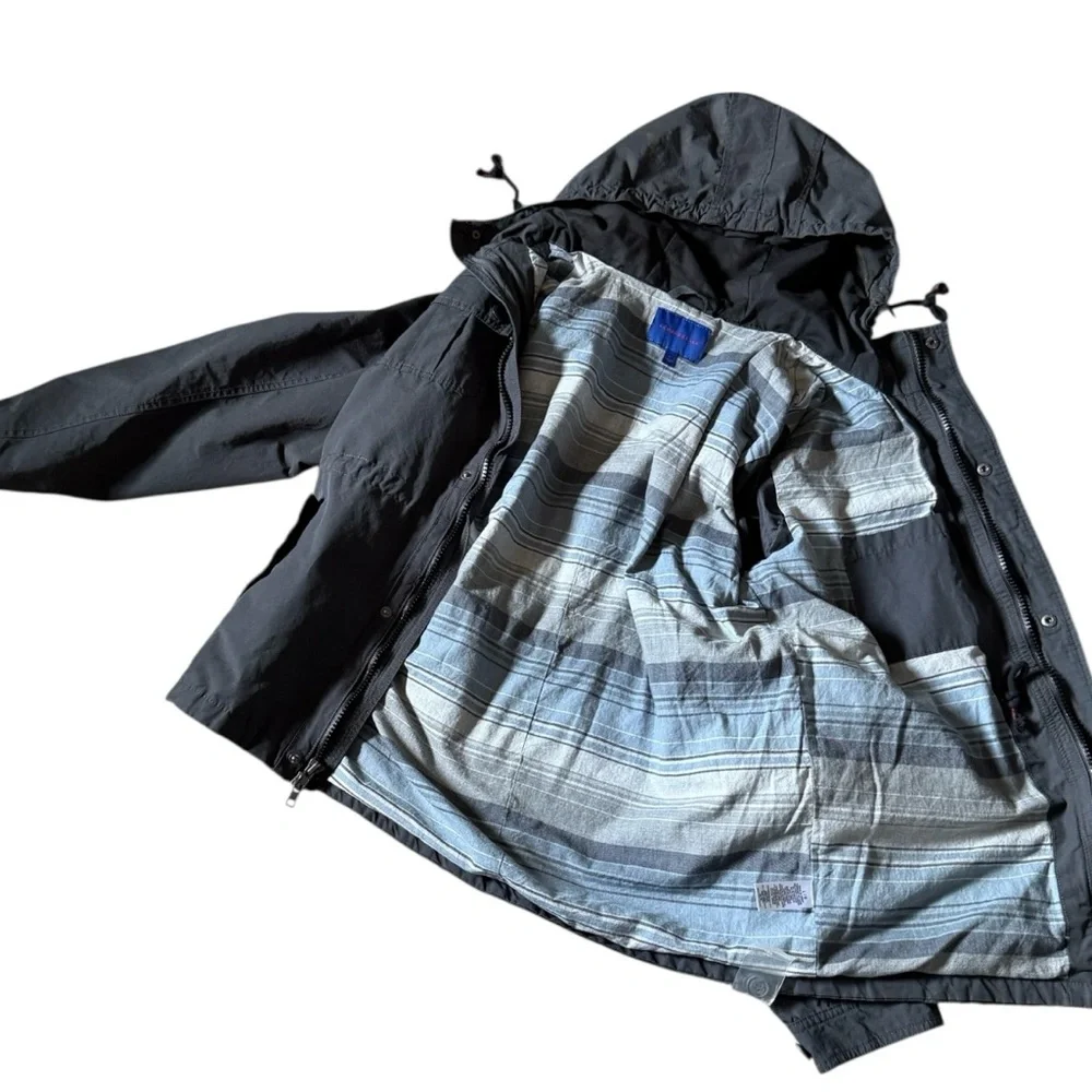Aeropostale Men's Hooded Utility Jacket - Slate Gray - Picture 6 of 9